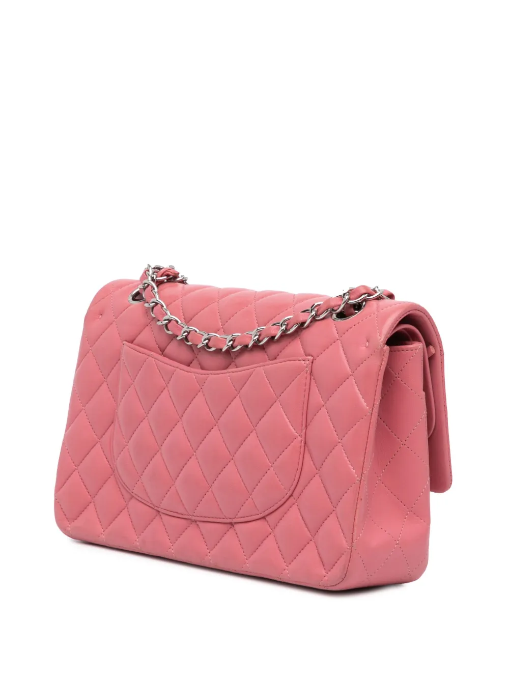 CHANEL Pre-Owned 2013-2014 medium Classic lamsleren Double Flap schoudertas - Roze