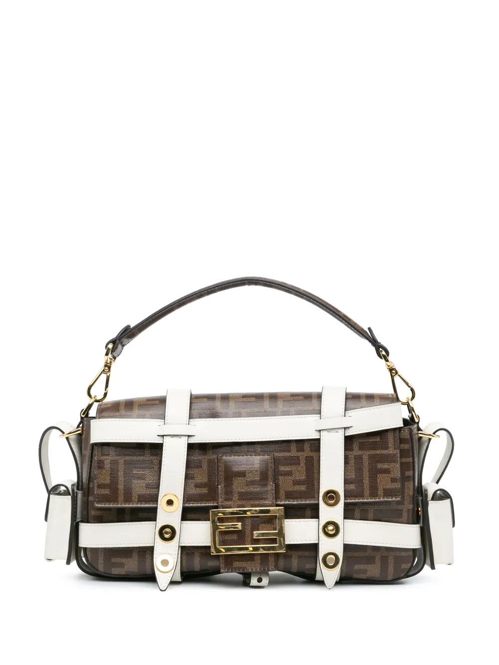 Fendi Pre-Owned 2010-2024 Zucca Glazed Fabric Cage Baguette satchel | Brown | Image 1