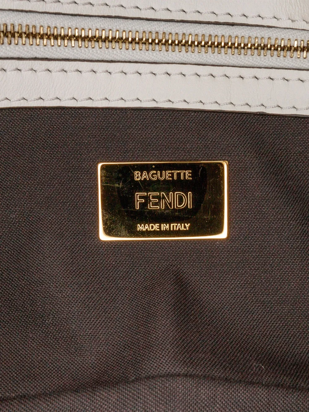 Pre-owned Fendi 2010-2024 Zucca Glazed Fabric Cage Baguette Satchel In Brown
