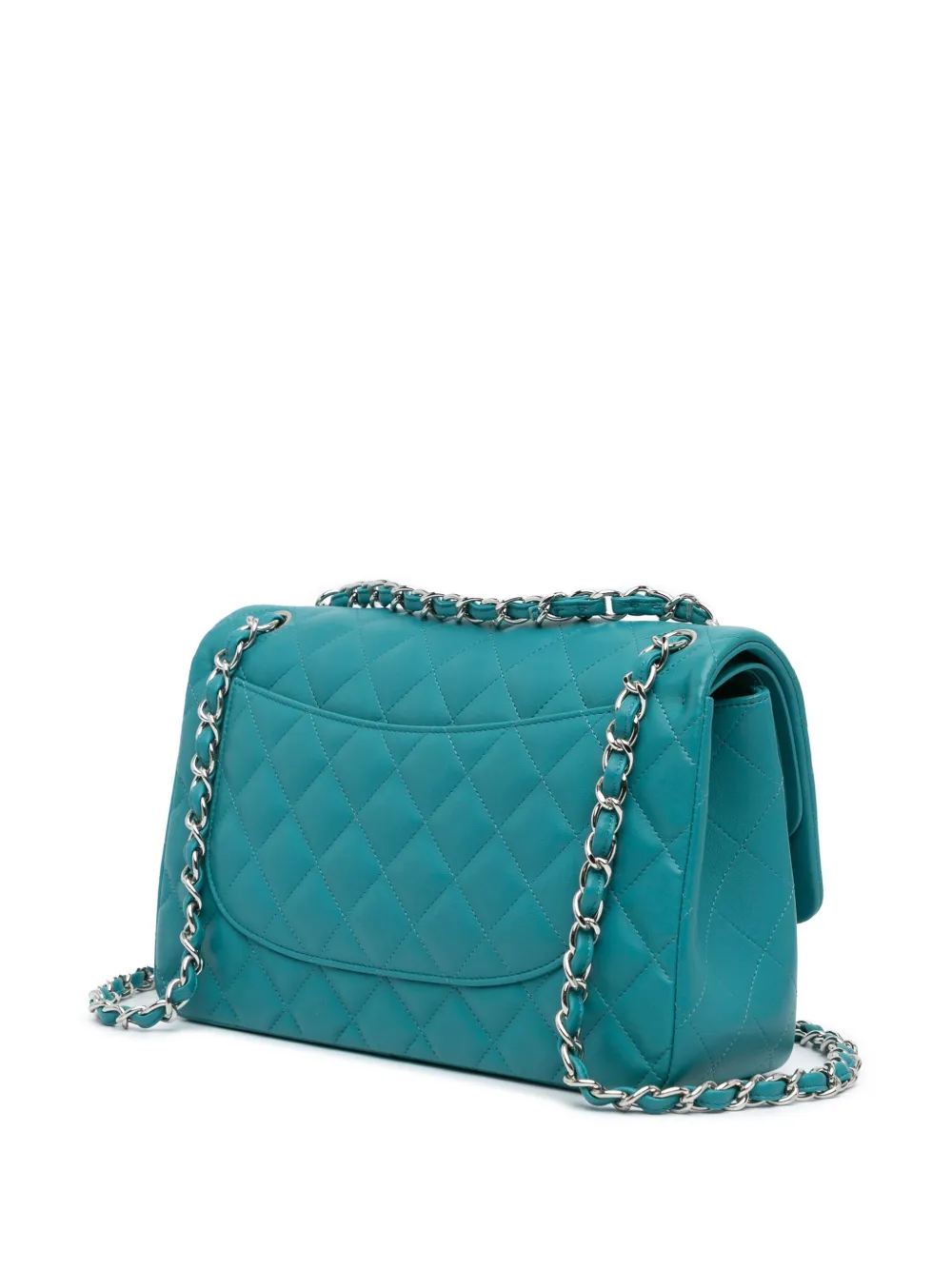 CHANEL Pre-Owned 2014-2015 Jumbo Classic Double Flap lamsleren schoudertas - Blauw
