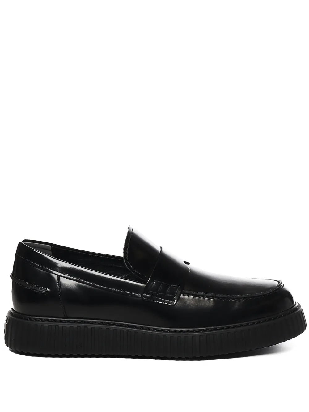 Hogan leather loafers Black