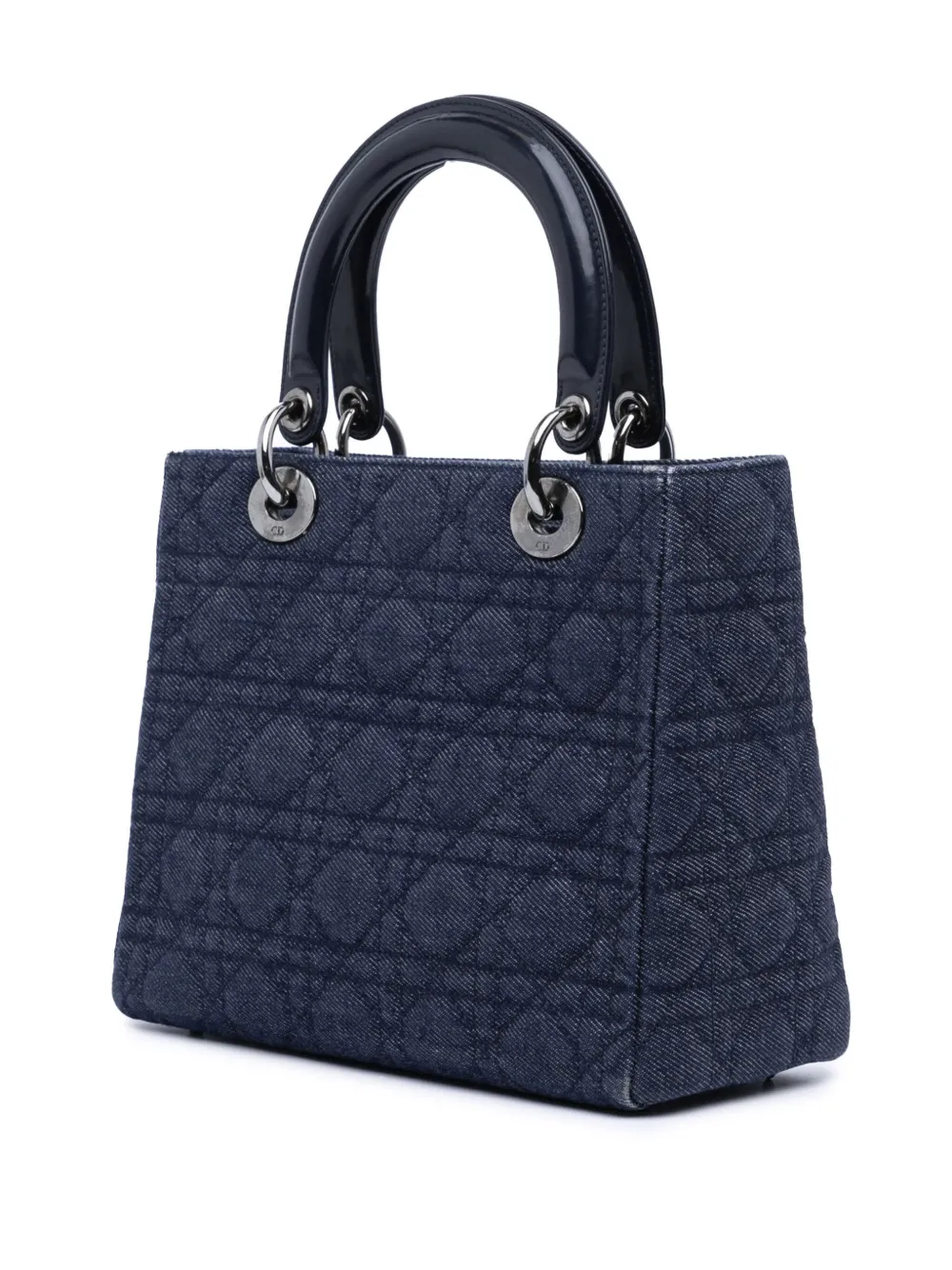 Christian Dior Pre-Owned 1999 medium Lady Dior denim Cannage boekentas - Blauw