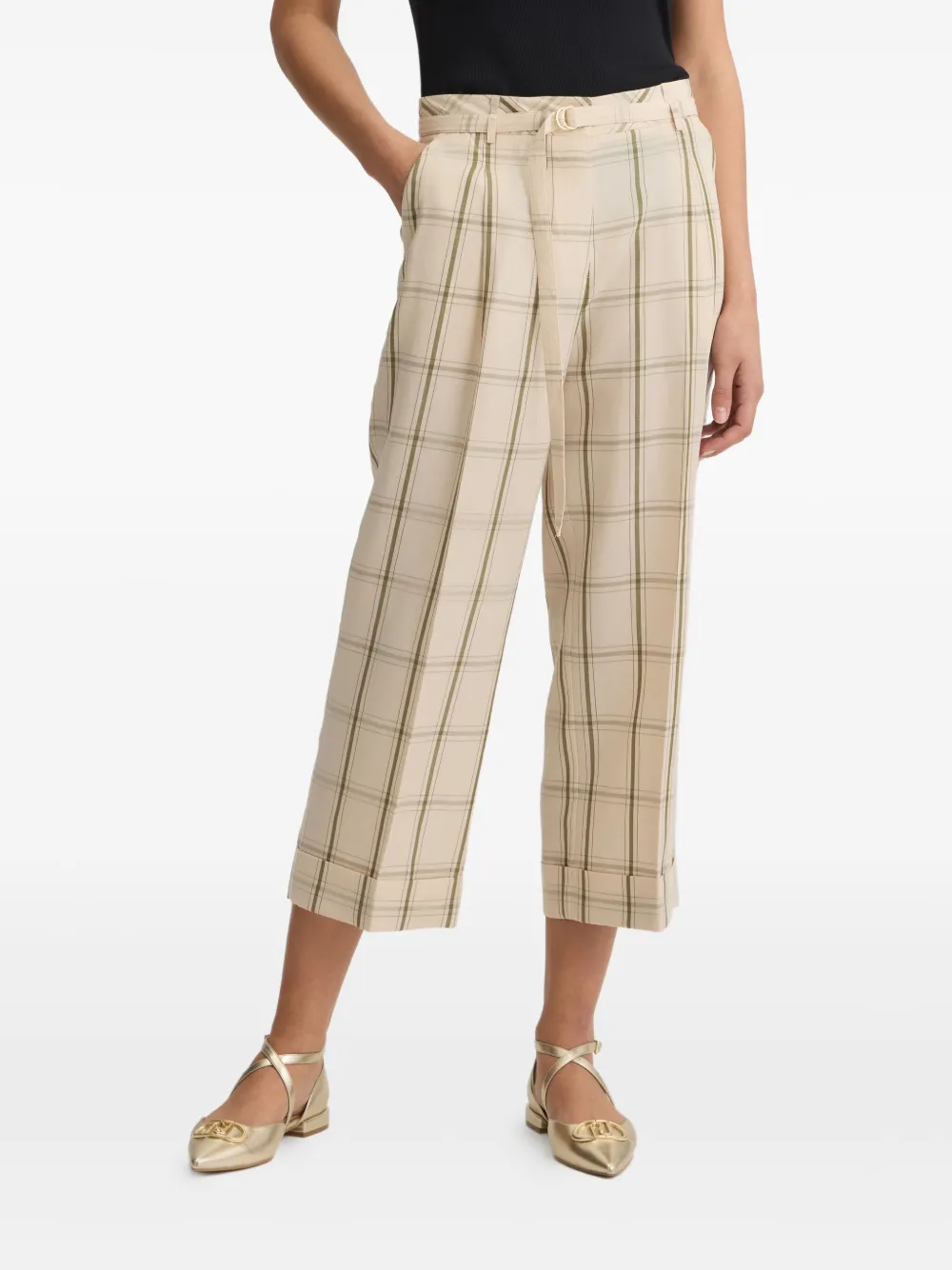 LIU •JO CHECKED TROUSERS