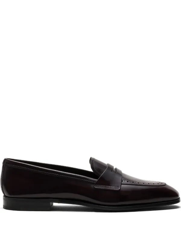 Church's Polished-finish Leather Loafers in Red