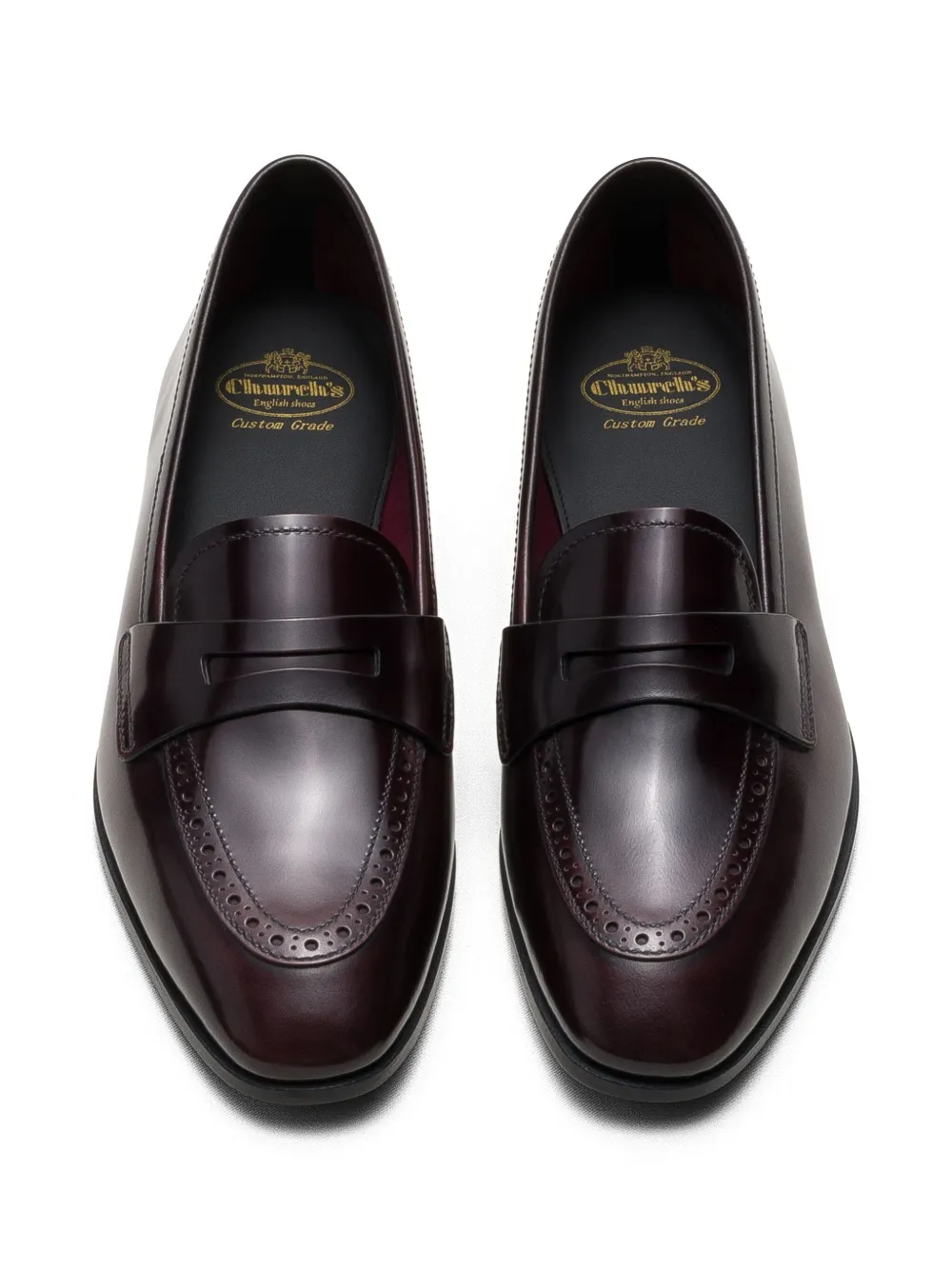 Church's polished-finish leather loafers Red
