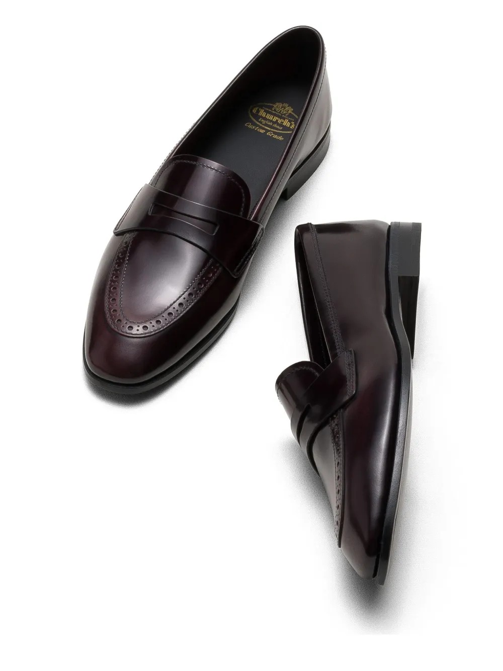Church's polished-finish leather loafers Red
