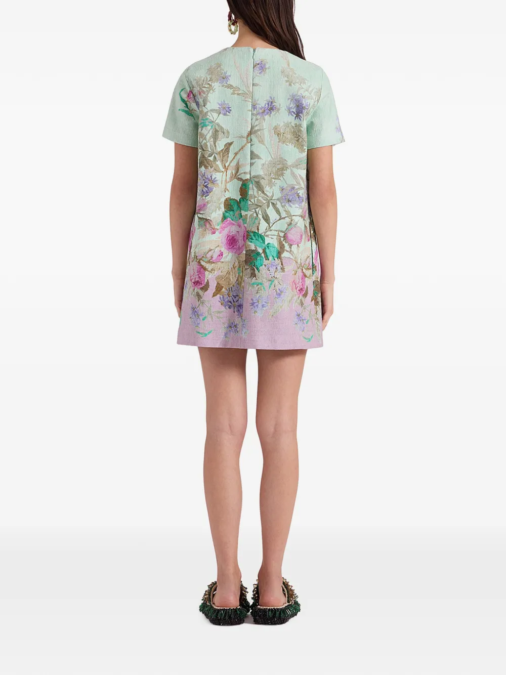 La DoubleJ Mini-jurk met bloemenprint Groen