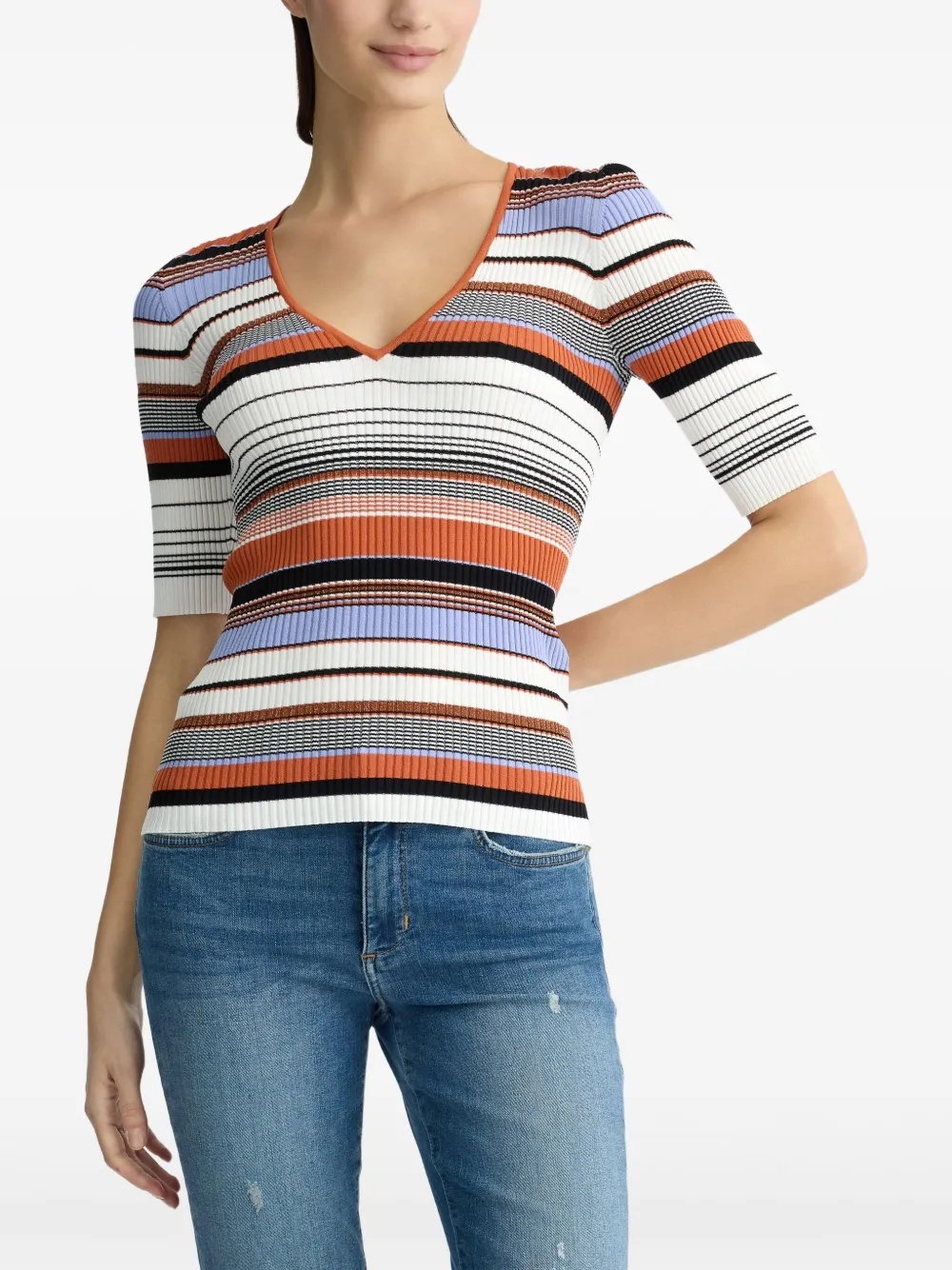 LIU JO Gestreept gebreid T-shirt Rood