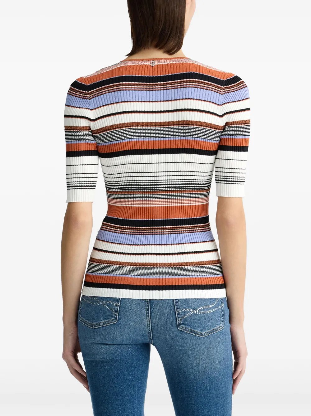 LIU JO Gestreept gebreid T-shirt Rood