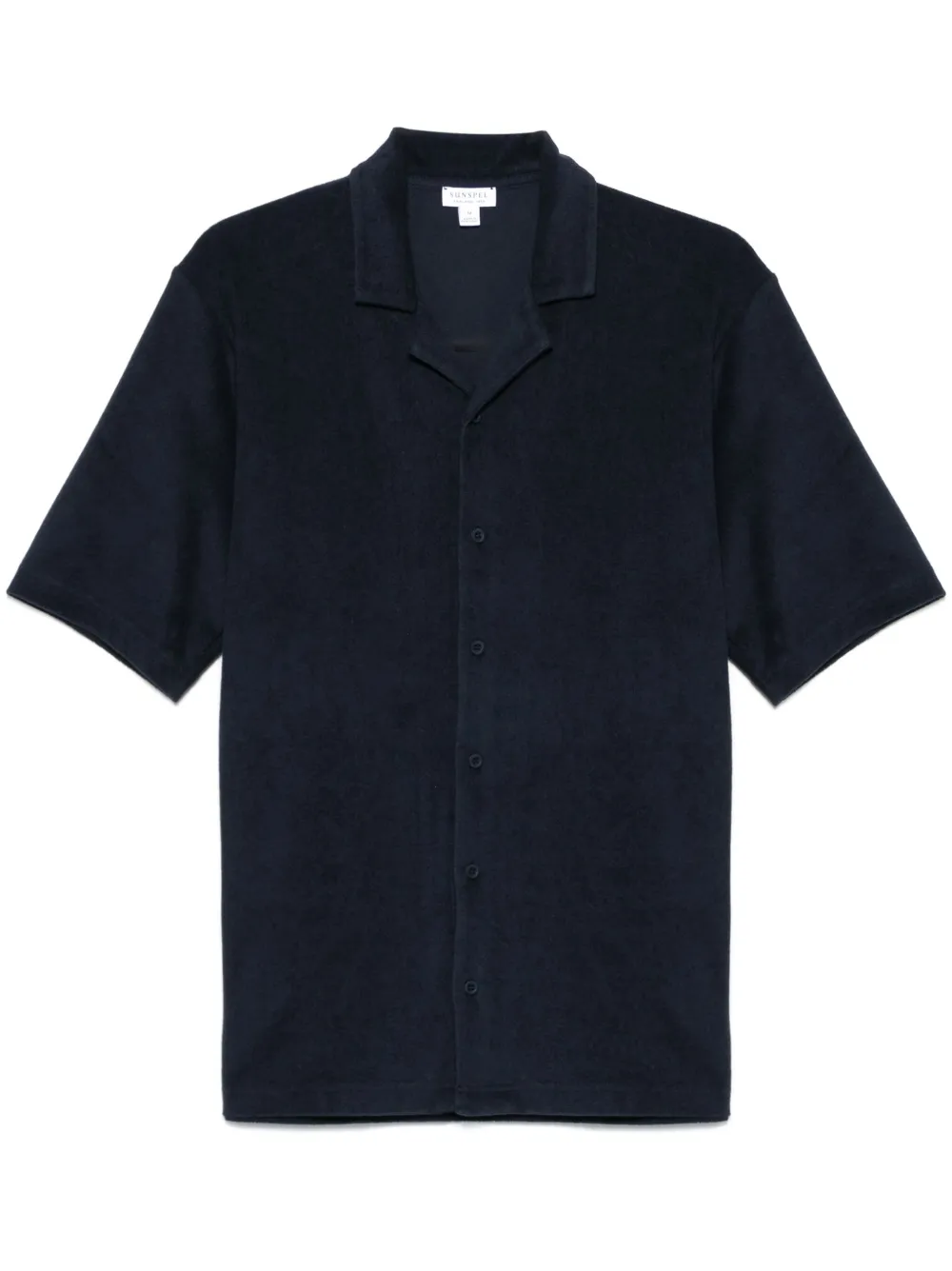 towelling camp-collar shirt