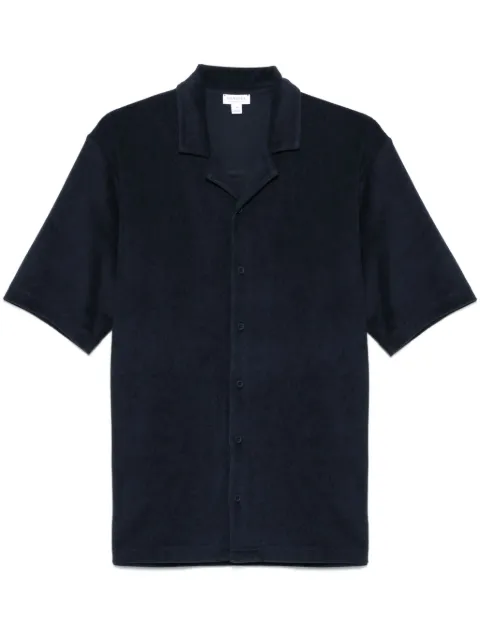Sunspel camisa de cuello abierto de toalla