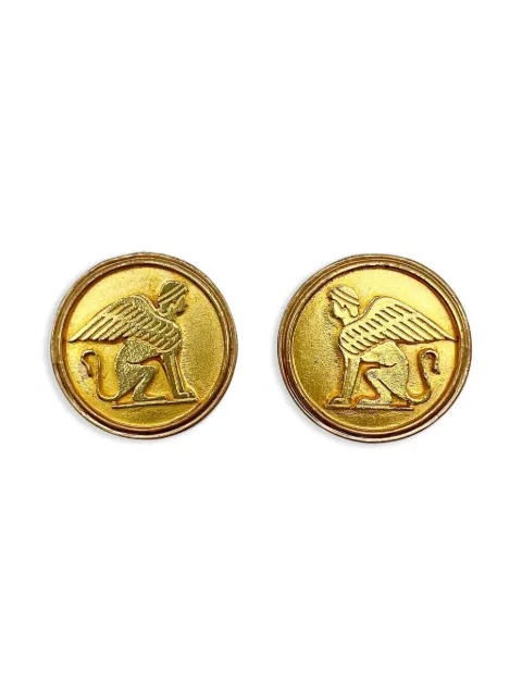 Jennifer Gibson Jewellery 1970's Pre-Owned 이집션 스핑크스 클립온 이어링
