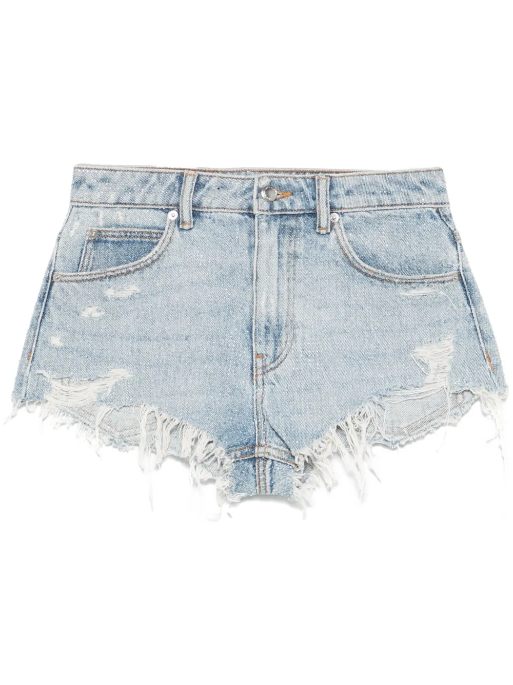 rhinestoned frayed shorts