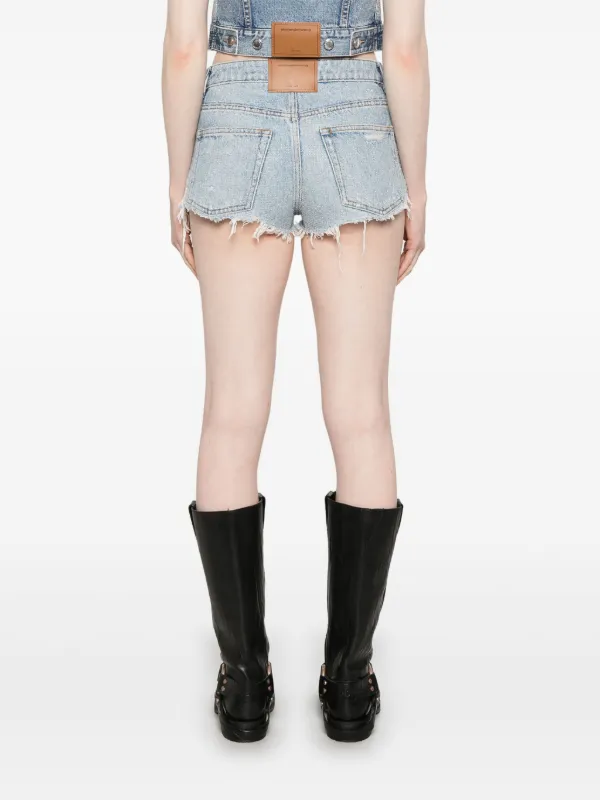 大量入荷 Wang Alexander Rhinestoned FARFETCH | Blue | Shorts Frayed ピンズ・ピンバッジ・缶バッジ
