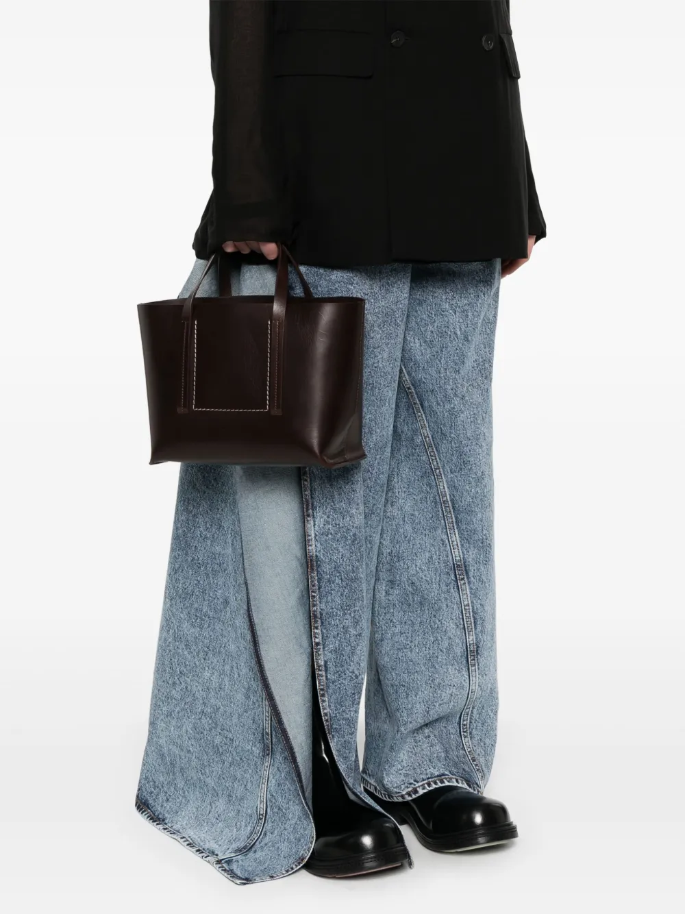 Rick Owens Kleine leren shopper - Bruin