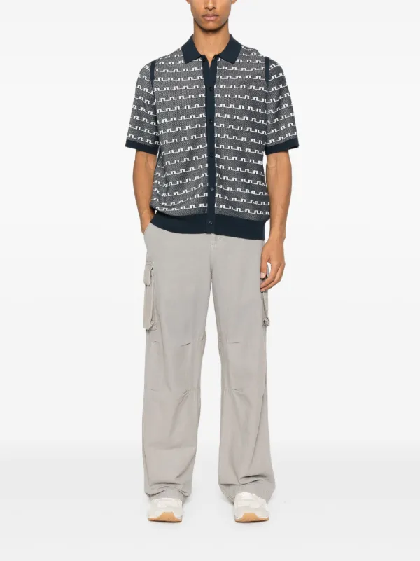 J.Lindeberg Rolando Logo Jacquard Shirt | Blue | FARFETCH