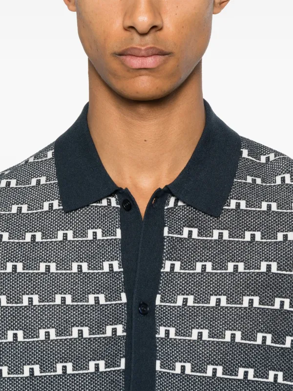 J.Lindeberg Rolando Logo Jacquard Shirt | Blue | FARFETCH