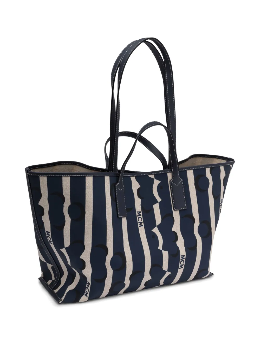 MCM Shopper met logoprint Blauw
