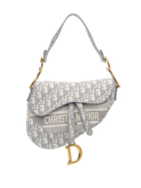 Christian Dior Pre-Owned 2021 Oblique Embroidered Canvas Saddle Bag shoulder bag