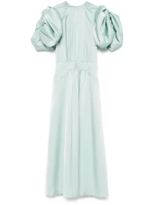 jacquard puffy midi dress