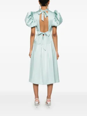 jacquard puffy midi dress