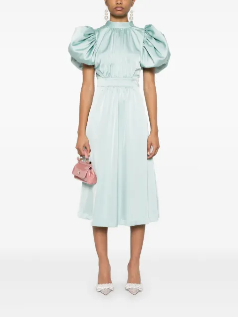 ROTATE BIRGER CHRISTENSEN puff-sleeve satin midi dress 113952305 - 1