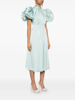 jacquard puffy midi dress