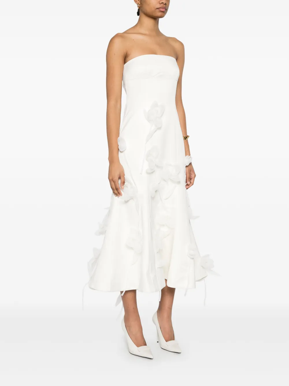 Rotate Birger Christensen Lily Midi Dress In 中性色