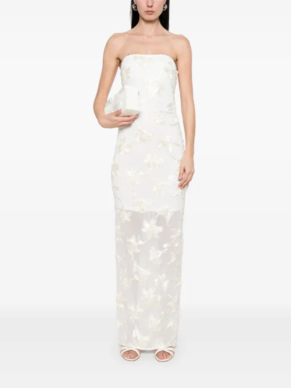 ROTATE BIRGER CHRISTENSEN floral-appliqué Tulle Maxi Dress ROTATE BIRGER CHRISTENSEN floral-appliqué Tulle Maxi Dress
