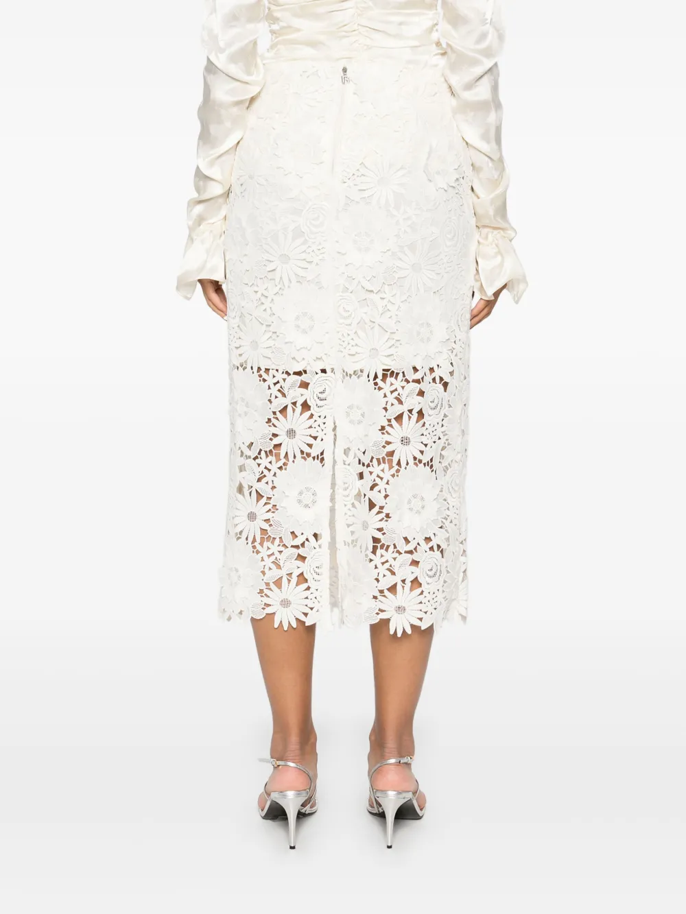 ROTATE BIRGER CHRISTENSEN 3D kokerrok met kant Beige