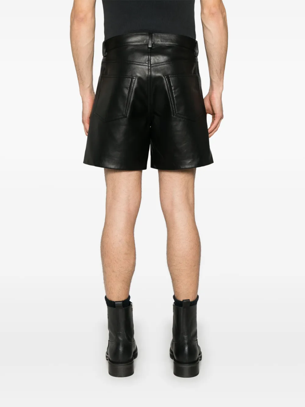 Sunflower Leren shorts Zwart