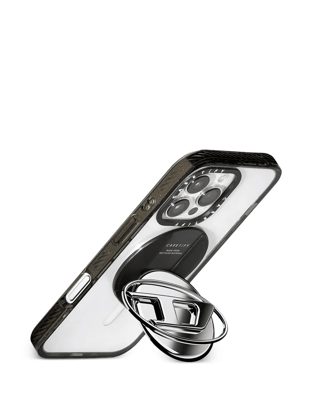 Diesel x CASETiFY telefoonhouder met logoplakkaat Zilver