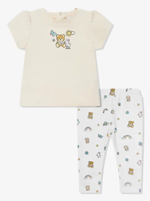 Moschino Kids Teddy bear-print leggings (set of two)