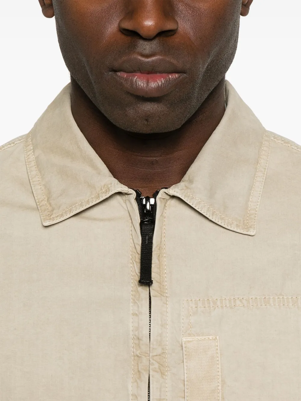 Stone Island Shirtjack met Compass-logopatch Beige
