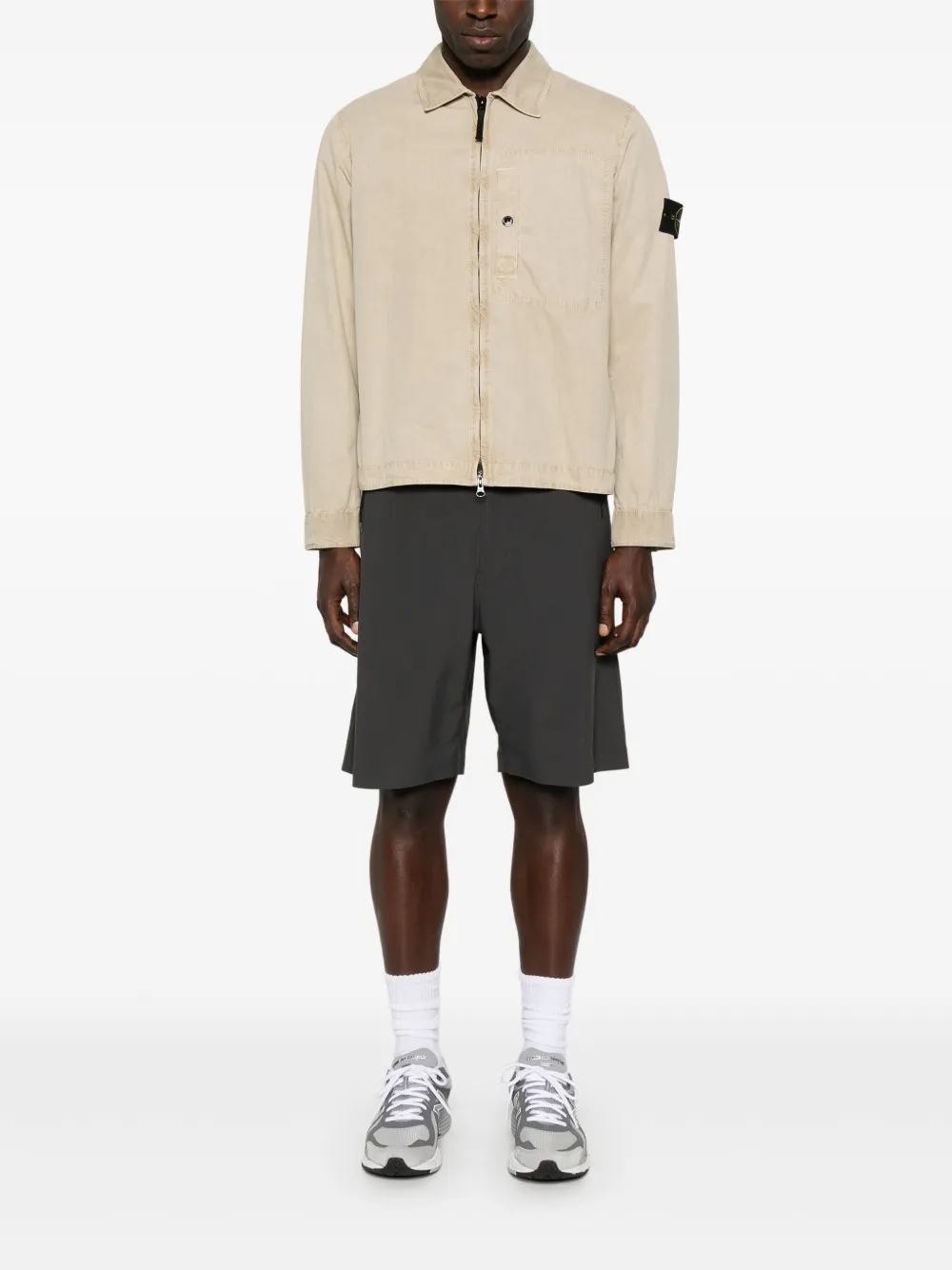 Stone Island Shirtjack met Compass-logopatch - Beige