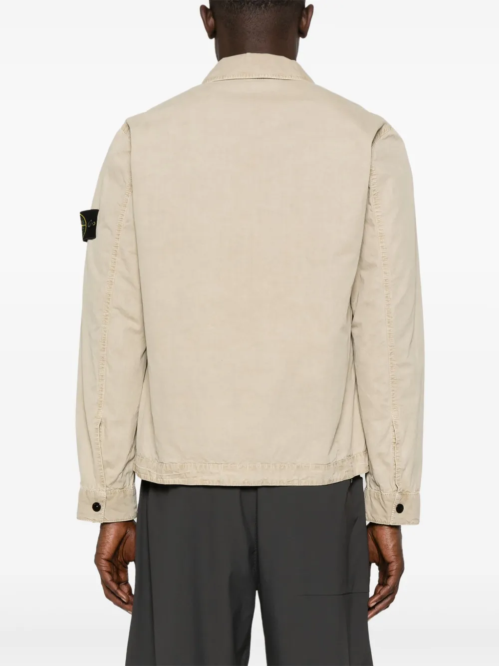 Stone Island Shirtjack met Compass-logopatch Beige