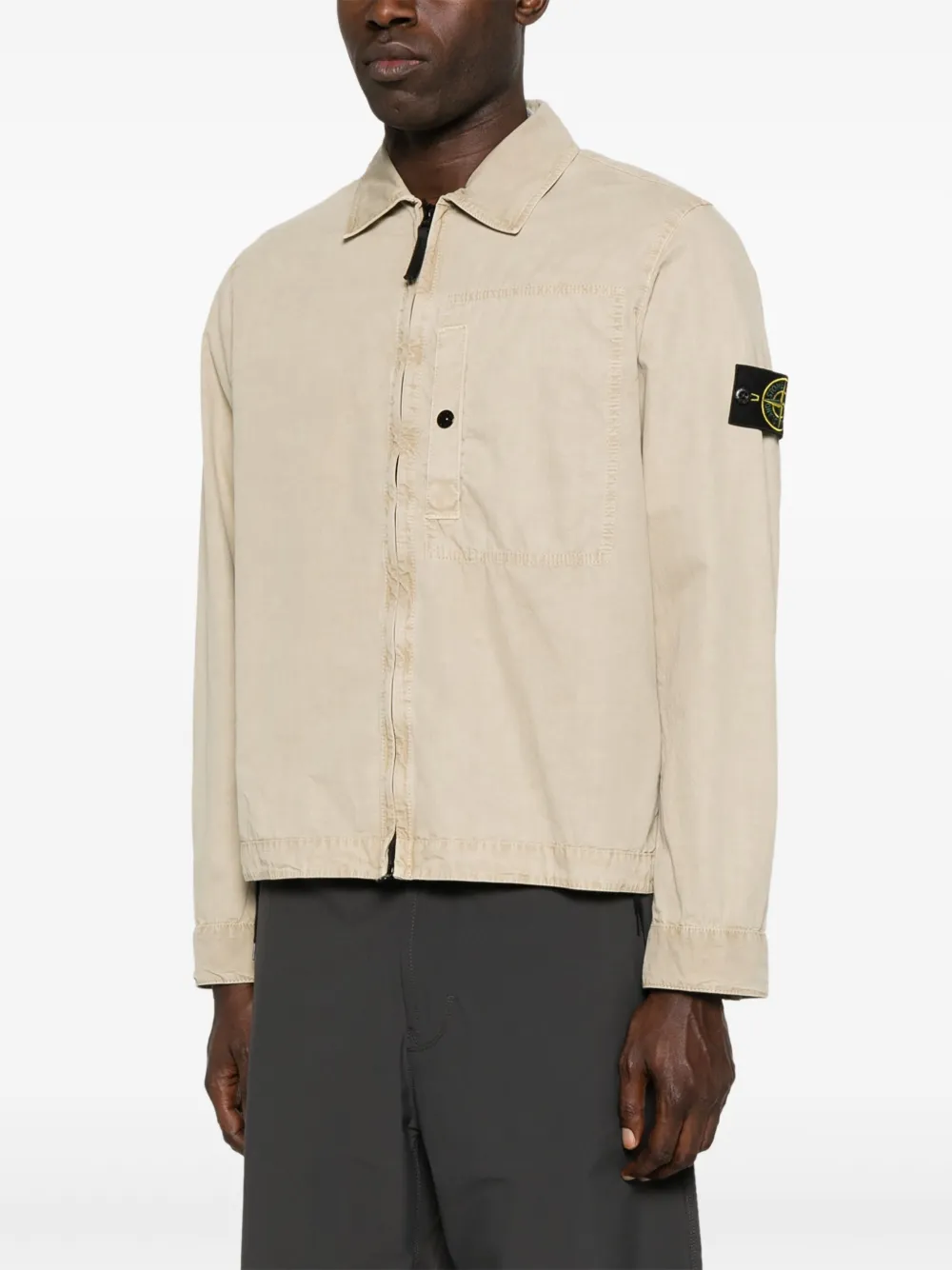 Stone Island Shirtjack met Compass-logopatch Beige