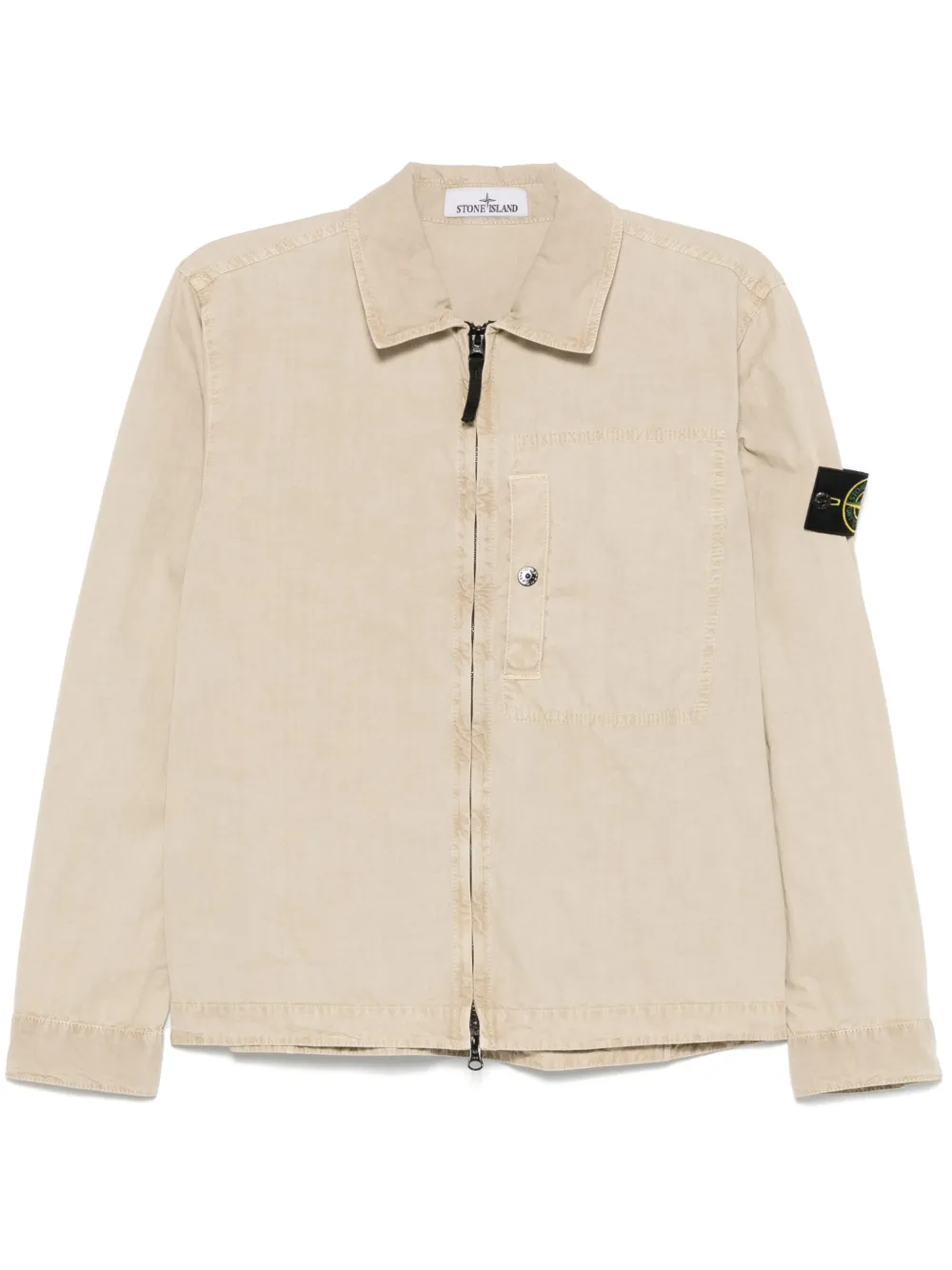 Stone Island Shirtjack met Compass-logopatch Beige