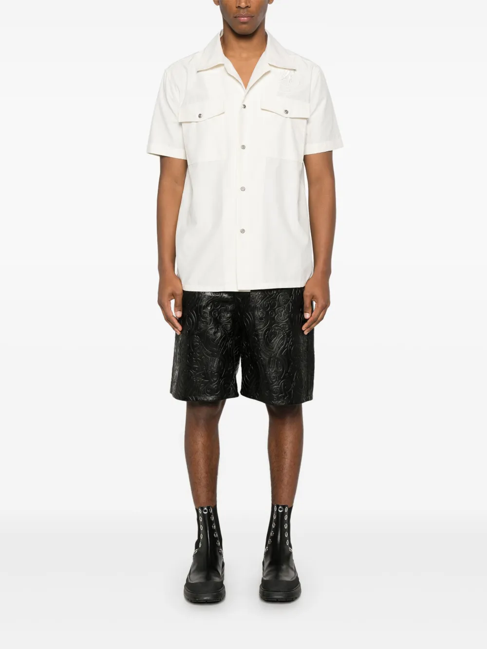 John Richmond Overhemd met geborduurd logo Beige