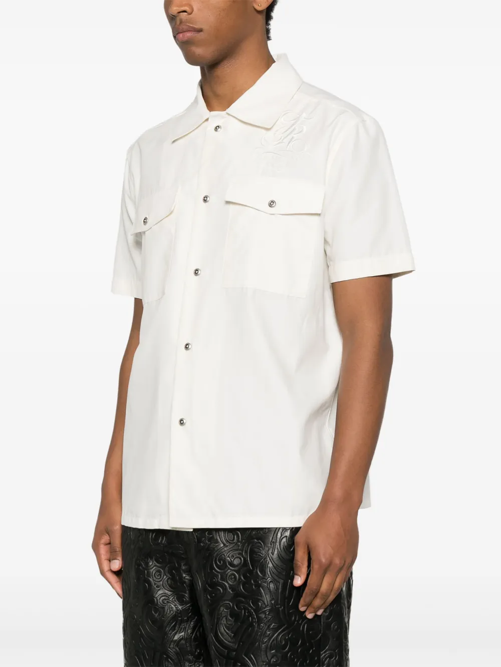 John Richmond Overhemd met geborduurd logo Beige