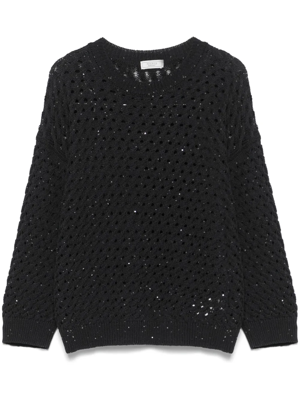 Shop Peserico Open-knit T-shirt In Blue