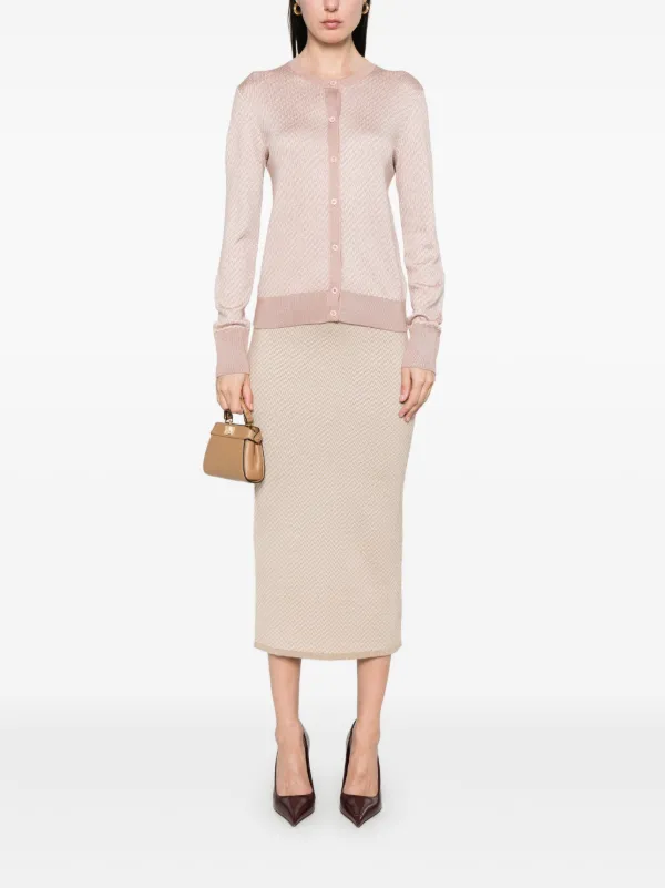 FENDI モノグラム カーディガン | ピンク | FARFETCH JP