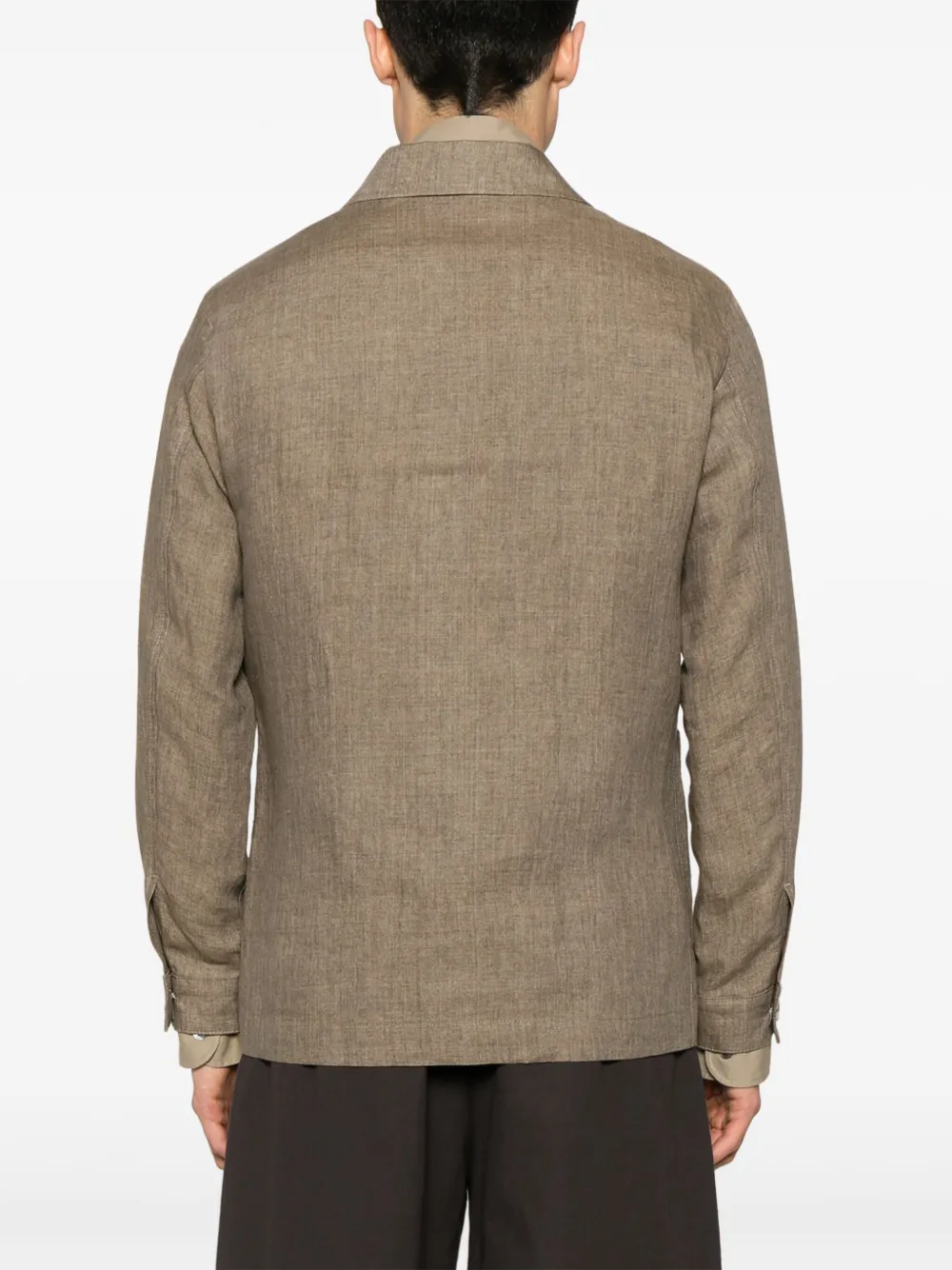 BOSS Linnen shirtjack Beige