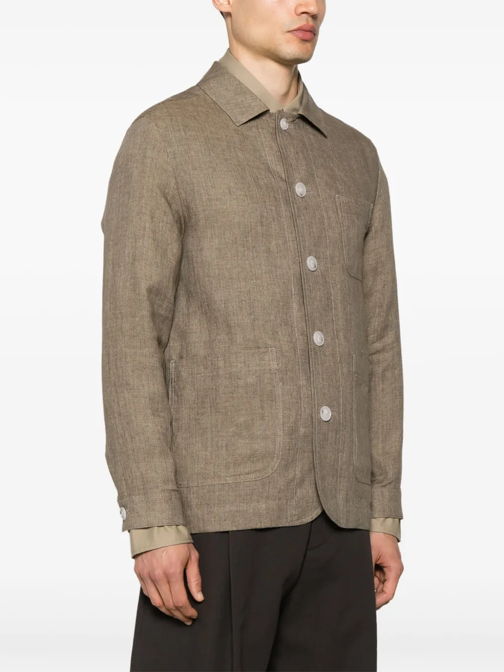 BOSS Linnen shirtjack Beige