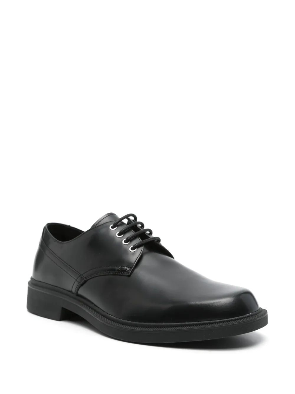 BOSS Leren derby schoenen - Zwart