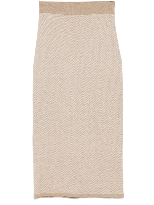 Fendi FF Midi Skirt in Neutrals