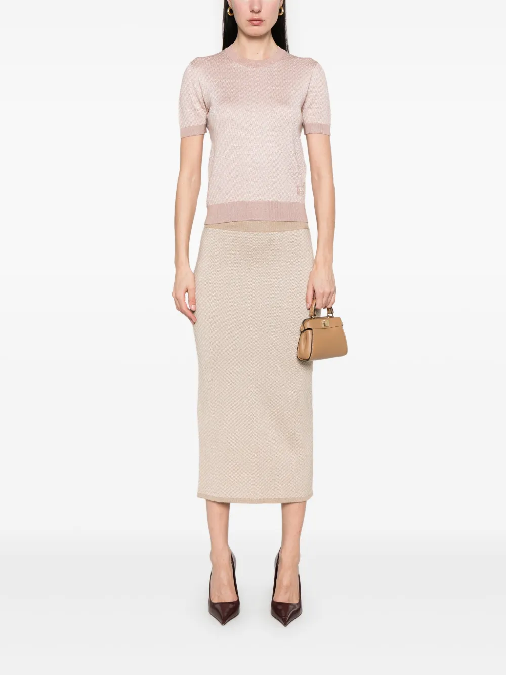 FENDI FF midi-rok - Beige