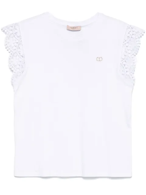 TWINSET playera con detalle de encaje