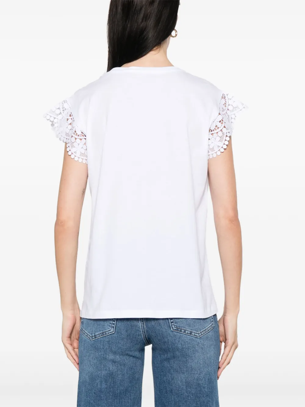 TWINSET T-shirt met kant Wit