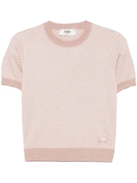 FENDI top con logo FF en jacquard